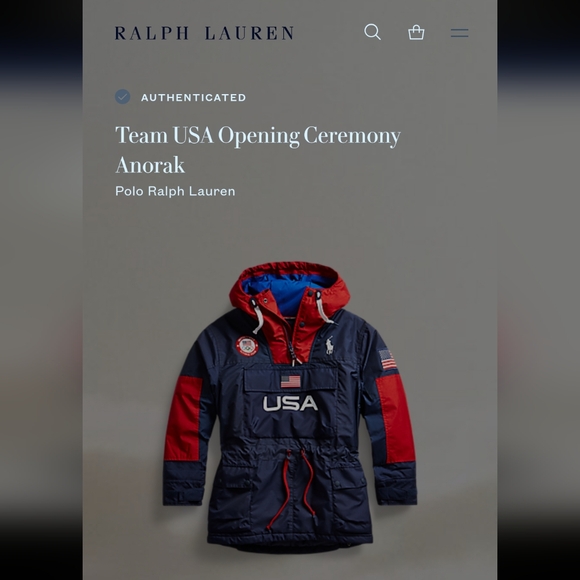 Polo Ralph Lauren Team USA Olympic Opening Ceremony Anorak Size‎ S NWT Pullover - Picture 12 of 13